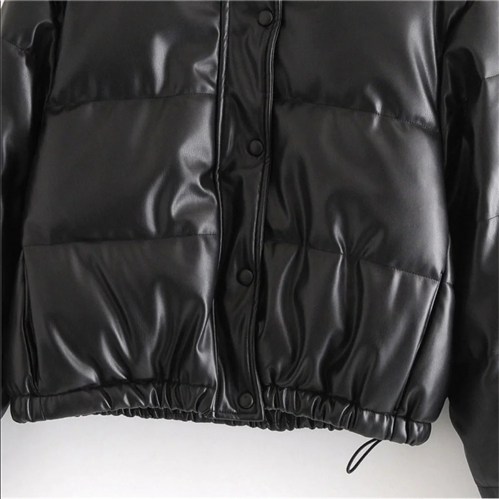 Leather Puffer Jacket - Picture 9 of 10